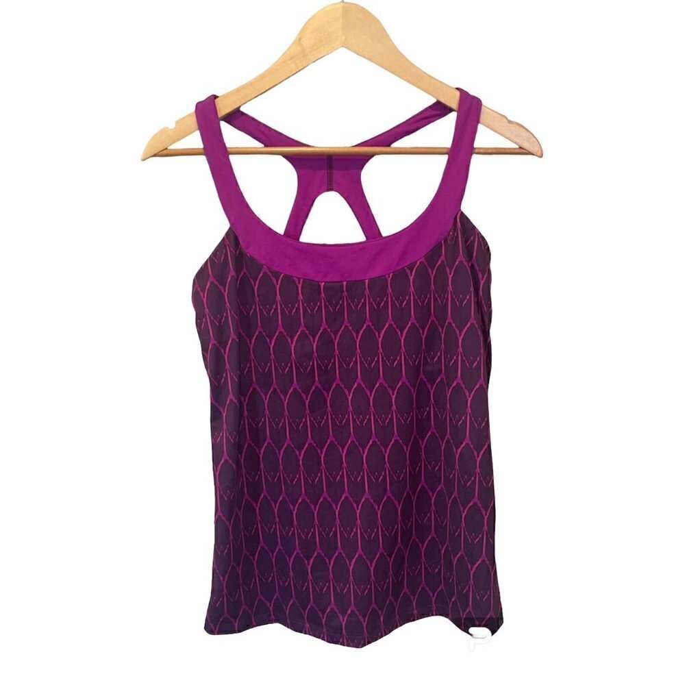 The North Face Tank Top Women Medium Pink Purple Built In Soft Bra Workout